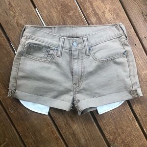 High Waist Levi’s 514 Khaki Cutoffs Shorts 4